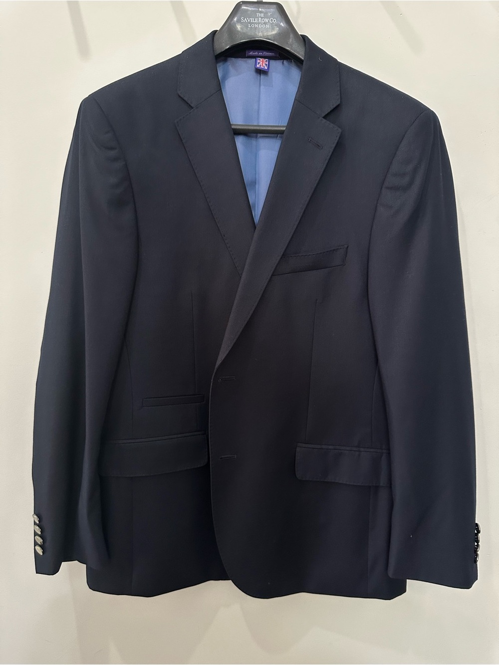 Men's Savile Row London Navy Single-Breasted Blazer - 42R